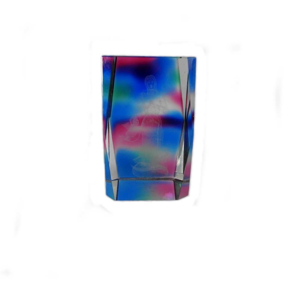 Colored Laser Cut Angel Crystal Cube Paperweight